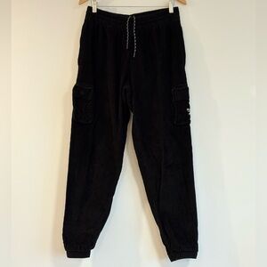 Men’s Corduroy Black Cargo Jogger Pants